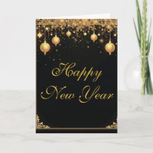 Elegant Black & Gold Happy New Year