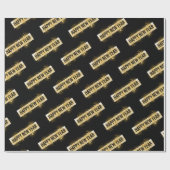 Elegant Black Gold Happy New Year ラッピングペーパー (フラット)