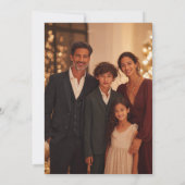 Elegant Black Gold Happy New Year Family Photo Hol シーズンカード (裏面)