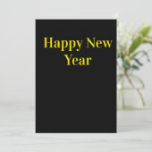 Elegant Black & Gold Happy New Year Greeting Card 招待状 (スタンド正面)