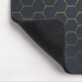 Elegant Black Gold Hexagonal Pattern マウスパッド (コーナー)