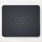 Elegant Black Gold Hexagonal Pattern マウスパッド (正面)