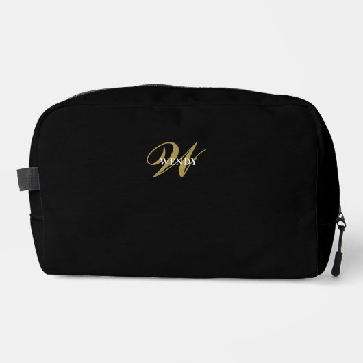 Elegant Black Gold l Elegant Luxury Monogram ドップキット (正面)