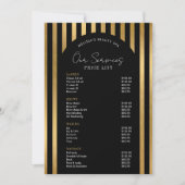 Elegant Black & Gold Lashes Hair Spa Price List (正面)