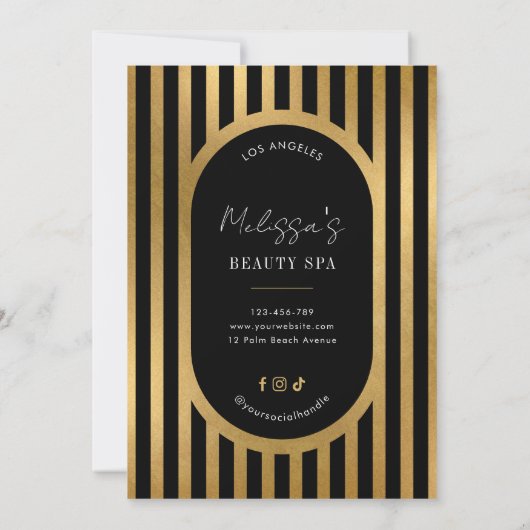 Elegant Black & Gold Lashes Hair Spa Price List (裏面)