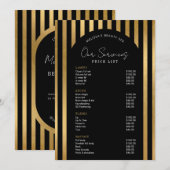 Elegant Black & Gold Lashes Hair Spa Price List (正面/裏面)