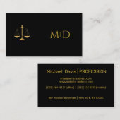 Elegant Black & Gold Lawyer   名刺 (正面/裏面)