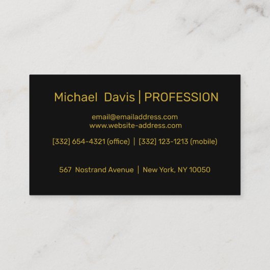 Elegant Black & Gold Lawyer   名刺 (裏面)