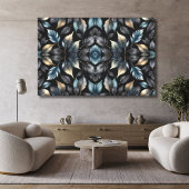 Elegant Black & Gold Leaf Canvas Print キャンバスプリント