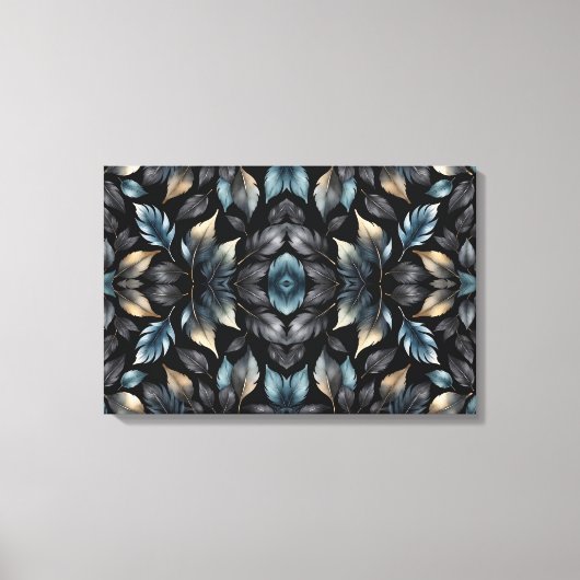 Elegant Black & Gold Leaf Canvas Print キャンバスプリント (正面)