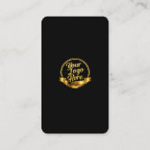 Elegant Black Gold LinkedIn QR Code 名刺 (裏面)