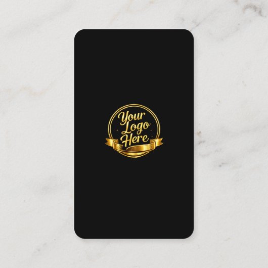 Elegant Black Gold LinkedIn QR Code 名刺 (裏面)