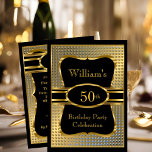 Elegant Black Gold Mens Birthday Party Invitation 招待状<br><div class="desc">Elegant Mans Black Gold Birthday Party Men's Black Gold Birthday Mans 21st,  30th 60th 50th 40th all ages Birthday Party invitations man male.</div>