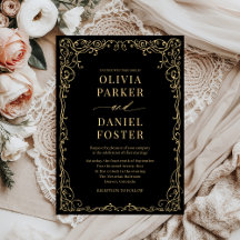 Elegant Black Gold Minimalist Wedding