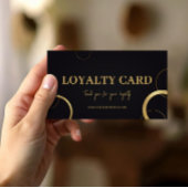 Elegant Black & Gold Modern Customer Reward ロイヤリティカード