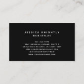 Elegant Black Gold Monogram Script Initials 名刺 (裏面)