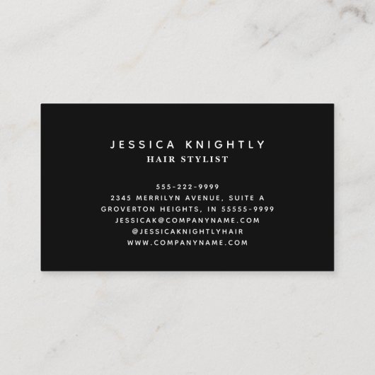 Elegant Black Gold Monogram Script Initials 名刺 (裏面)