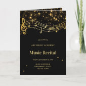 Elegant Black Gold Music Recital Program 招待状 (正面)