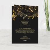 Elegant Black Gold Music Senior Recital Program 招待状 (裏面)