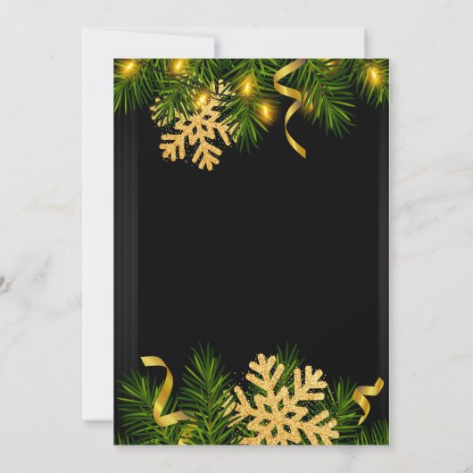 Elegant Black & Gold New Year Invitation 5x7  招待状 (裏面)