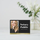 Elegant Black & Gold Notary Public Business Card 名刺 (スタンド正面)