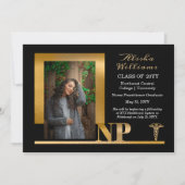 Elegant Black Gold NP Nurse Practitioner 案内状 (正面)
