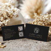 Elegant Black gold Permanent Jewelry QR Code 名刺