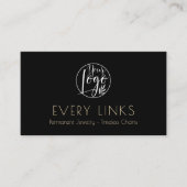 Elegant Black gold Permanent Jewelry QR Code 名刺 (正面)