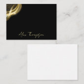  Elegant Black & Gold Personalized Note Card ノートカード (正面/裏面)