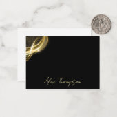  Elegant Black & Gold Personalized Note Card ノートカード (正面/裏面インサイチュ)