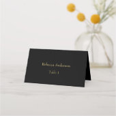 Elegant Black & Gold Place card プレイスカード (正面)
