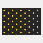 Elegant Black Gold Polka Dot Gift Wrapping Paper ラッピングペーパーシート (正面2)