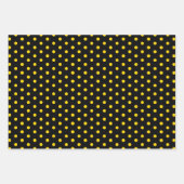 Elegant Black Gold Polka Dot Gift Wrapping Paper ラッピングペーパーシート (正面)