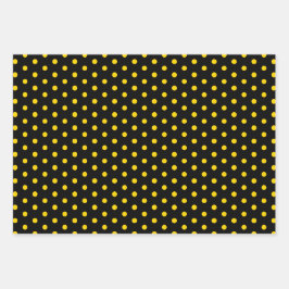 Elegant Black Gold Polka Dot Gift Wrapping Paper ラッピングペーパーシート