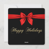 Elegant Black-Gold, Red Ribbon Holiday Card シーズンカード (裏面)