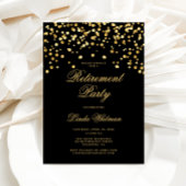 Elegant Black & Gold Retirement Party 招待状