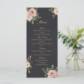 Elegant Black & Gold Roses Wedding Flat Menu メニュー (スタンド正面)