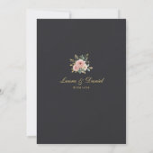Elegant Black & Gold Roses Wedding Invitation 招待状 (裏面)