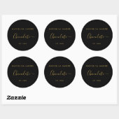 Elegant Black Gold Script Chocolatier Qr Code ラウンドシール (シート)