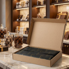 Elegant Black Gold Script Chocolatier Qr Code 薄葉紙