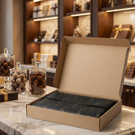 Elegant Black Gold Script Chocolatier Qr Code 薄葉紙