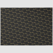 Elegant Black Gold Script Chocolatier Qr Code 薄葉紙 (正面)