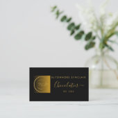 Elegant Black Gold Script Logo Chocolatier 名刺 (スタンド正面)