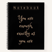 Elegant Black & Gold Spiral Notebook ノートブック (正面)