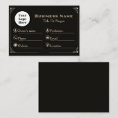 Elegant Black Gold Standard Business Card 名刺 (正面/裏面)