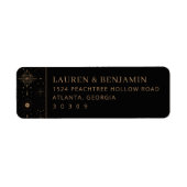 Elegant Black Gold Stars ラベル (正面)