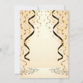 Elegant Black Gold Streamers Retirement Party 招待状 (裏面)