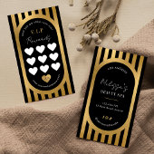 Elegant Black & Gold Stripes Hair Brows Lash Salon ロイヤリティカード