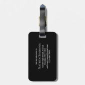 Elegant Black Gold Stylish Monogram Script Name  ラゲッジタグ (裏面縦)