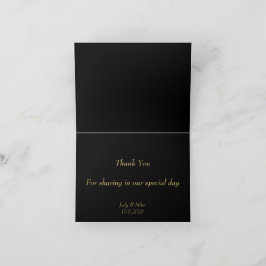 Elegant Black & Gold Than You card サンキューカード
